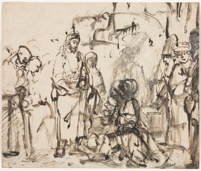 El Encuentro de Cristo con Marta y María después de la Muerte de Lázaro, c. 1662-65 de Rembrandt van Rijn