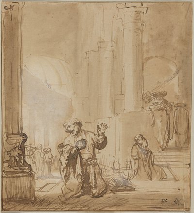 La parábola del publicano y el fariseo de Rembrandt van Rijn