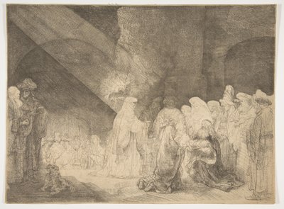 La Presentación en el Templo: Placa Oblonga de Rembrandt van Rijn