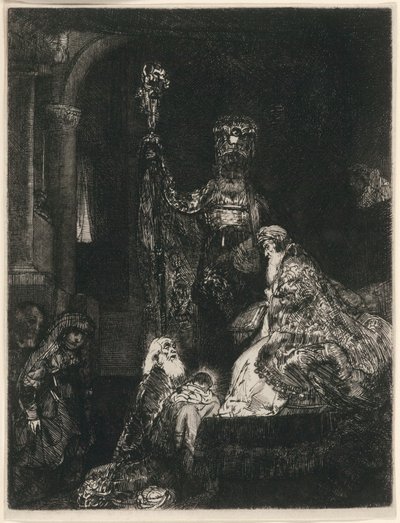 La Presentación en el Templo en el Modo Oscuro de Rembrandt van Rijn