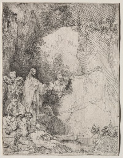 La resurrección de Lázaro: Placa pequeña, 1642 de Rembrandt van Rijn