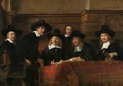 Los oficiales de muestreo del gremio de pañeros de Ámsterdam, conocidos como "los síndicos
Los oficiales de muestreo del gremio de pañeros de Ámsterdam, conocidos como "Los síndicos de Rembrandt van Rijn