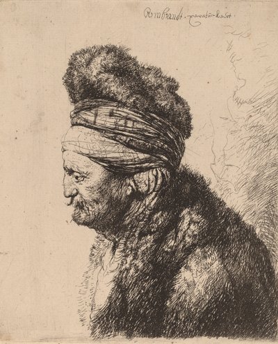 La Segunda Cabeza Oriental, c. 1635 de Rembrandt van Rijn