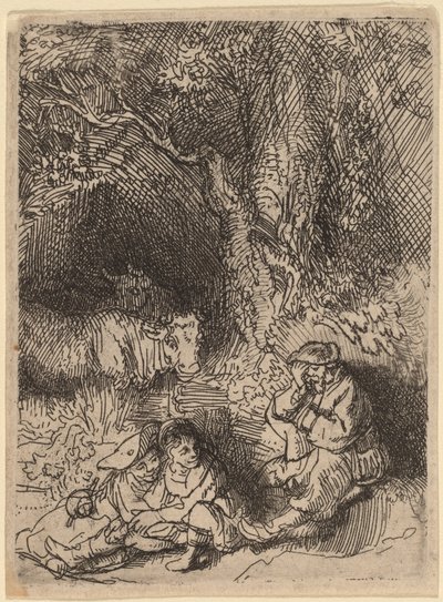 El pastor dormido de Rembrandt van Rijn