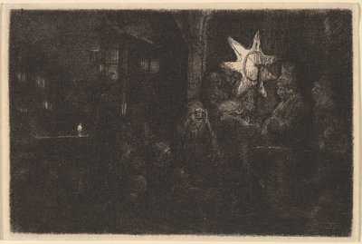 La Estrella de los Reyes: Una Escena Nocturna de Rembrandt van Rijn