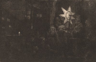 La estrella de los reyes: una pieza nocturna, c. 1651 de Rembrandt van Rijn