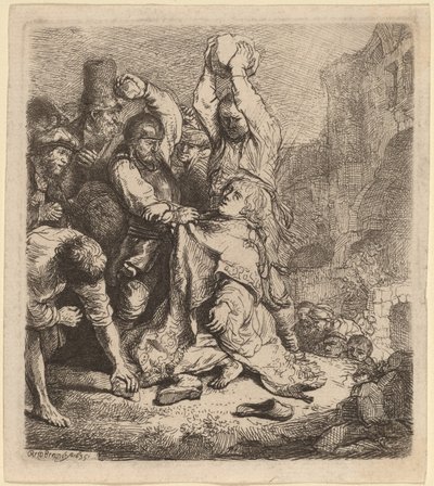La Lapidación de San Esteban de Rembrandt van Rijn