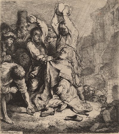 El apedreamiento de San Esteban, 1635 de Rembrandt van Rijn