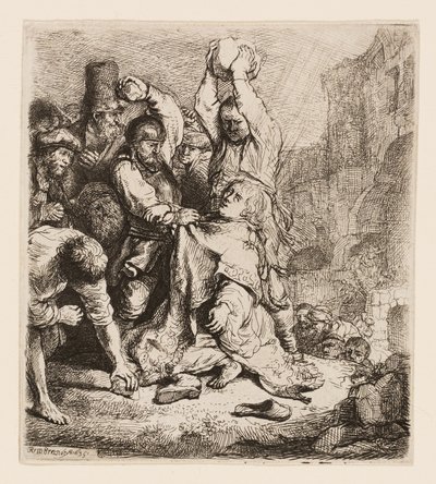 La Lapidación de San Esteban de Rembrandt van Rijn