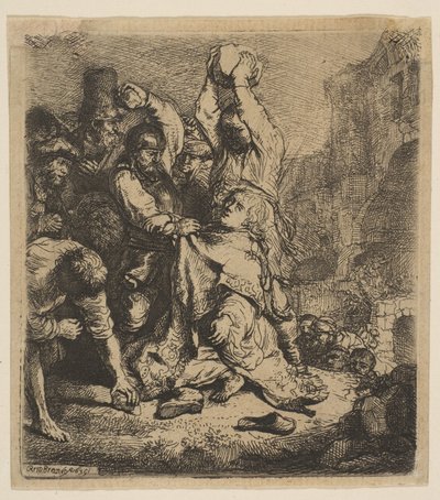 La lapidación de San Esteban, 1635 de Rembrandt van Rijn