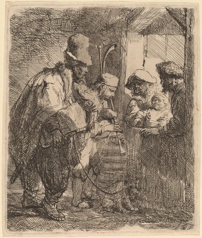 Los músicos ambulantes de Rembrandt van Rijn