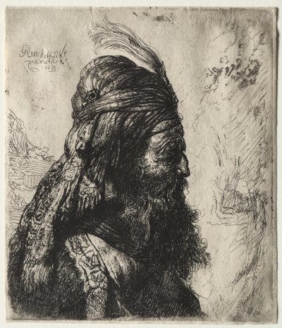 The Third Oriental Head de Rembrandt van Rijn