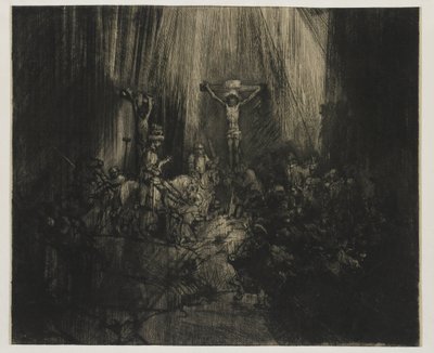 Las tres cruces
Cristo crucificado entre los dos ladrones: 