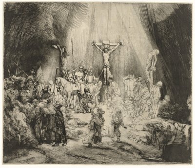 Las tres cruces
Cristo crucificado entre los dos ladrones: 