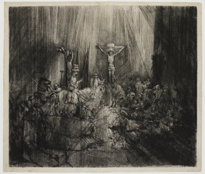 Las tres cruces
Cristo crucificado entre los dos ladrones: 