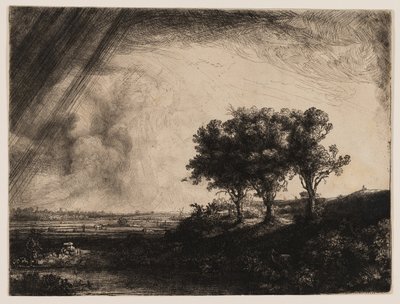 Los tres árboles de Rembrandt van Rijn