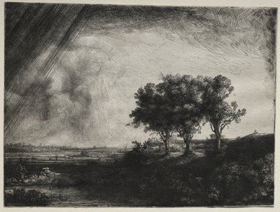 Los tres árboles de Rembrandt van Rijn