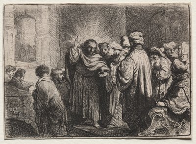 El dinero del tributo, c. 1635 de Rembrandt van Rijn