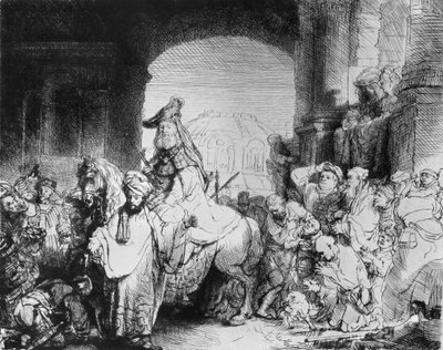 El triunfo de Mardoqueo, c.1640 de Rembrandt van Rijn