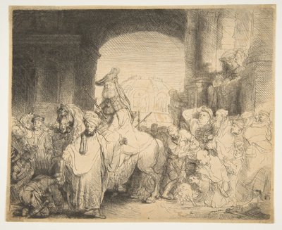 El Triunfo de Mardoqueo, ca. 1641 de Rembrandt van Rijn