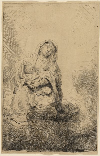 La Virgen y el Niño en las nubes de Rembrandt van Rijn