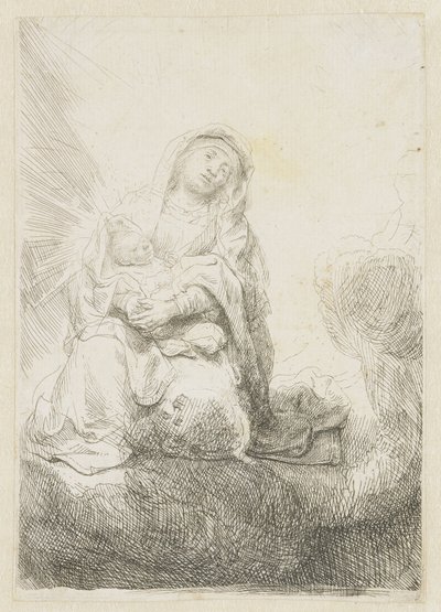La Virgen y el Niño en las nubes de Rembrandt van Rijn
