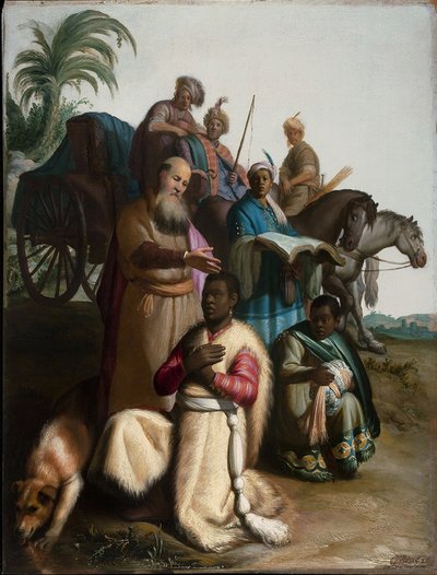 El bautismo del eunuco de Rembrandt van Rijn