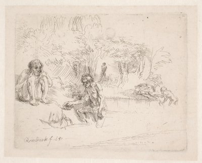 Los bañistas de Rembrandt van Rijn