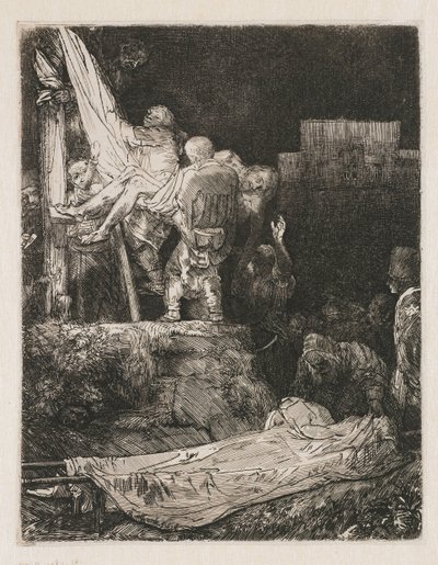 El descenso de la cruz a la luz de las antorchas de Rembrandt van Rijn