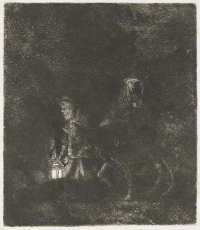 La huida a Egipto: una pieza nocturna de Rembrandt van Rijn