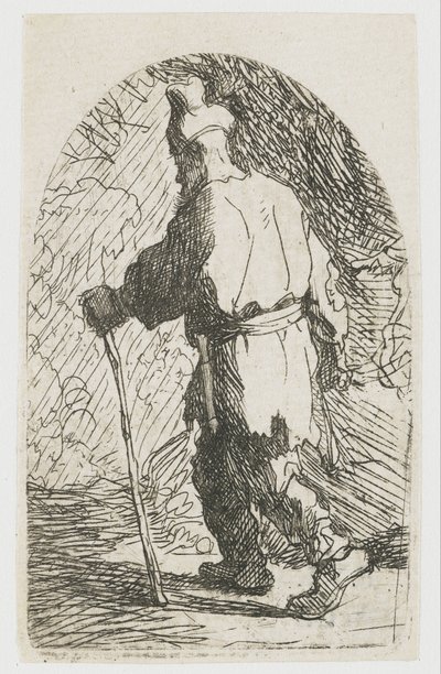La huida a Egipto: un boceto: San José de Rembrandt van Rijn