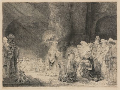 La presentación en el templo: impresión oblonga de Rembrandt van Rijn