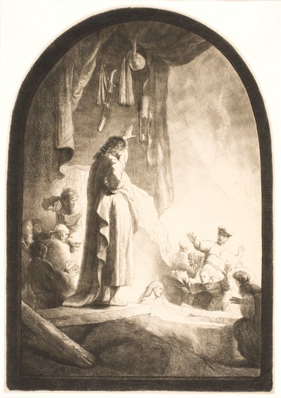 La resurrección de Lázaro: la lámina grande de Rembrandt van Rijn