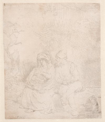 El resto del vuelo: ligeramente agitado de Rembrandt van Rijn