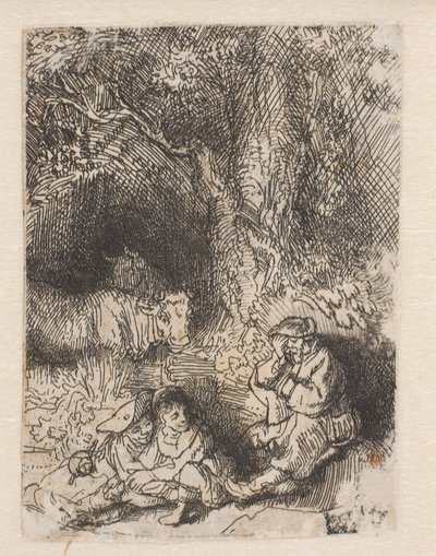 El pastor dormido de Rembrandt van Rijn