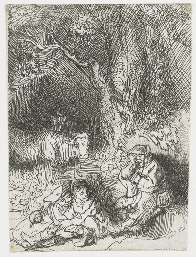 El pastor dormido de Rembrandt van Rijn