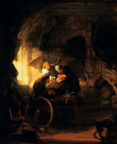 Tobías devuelve la vista a su padre, 1636 de Rembrandt van Rijn