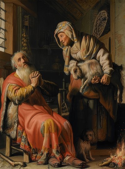 Tobit acusa a Anna. 1626 de Rembrandt van Rijn