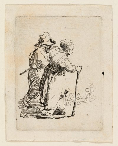 Dos vagabundos, un hombre y una mujer de Rembrandt van Rijn