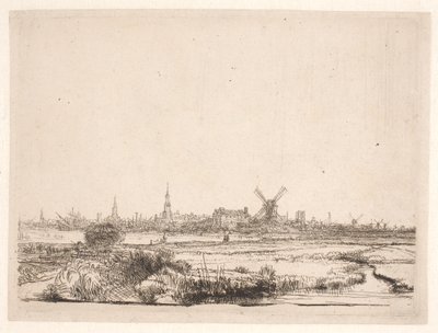 Vista hacia Ámsterdam de Rembrandt van Rijn