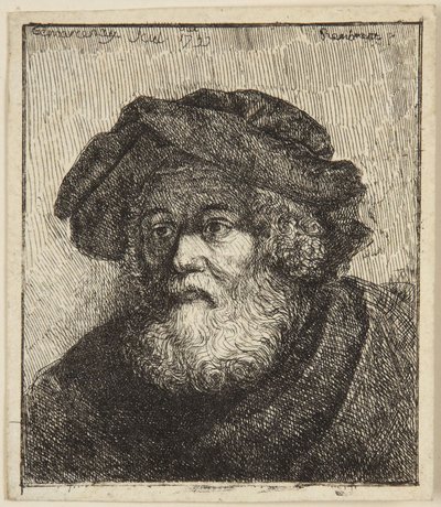 Anciano con gorro de Rembrandt van Rijn