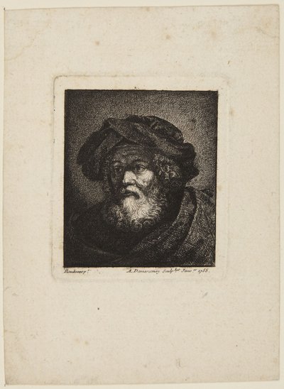 Anciano con gorro de Rembrandt van Rijn