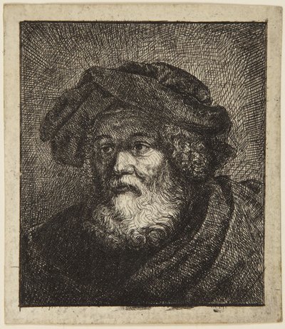 Anciano con gorro de Rembrandt van Rijn