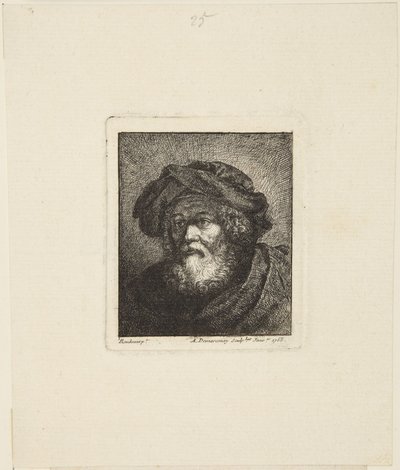 Anciano con gorro de Rembrandt van Rijn