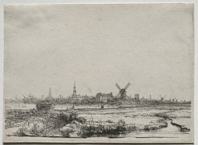 Vista de Ámsterdam desde el noroeste, c. 1640 de Rembrandt van Rijn