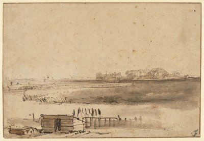 Vista de Houtewael cerca del Sint Anthoniespoort [recto] de Rembrandt van Rijn