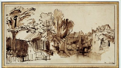 Vista del canal Singel en Amersfoort de Rembrandt van Rijn