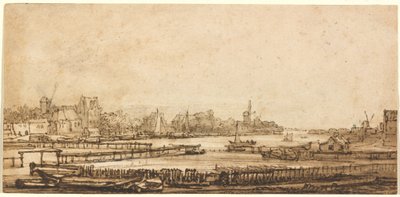 Vista sobre el Amstel desde la Muralla de Rembrandt van Rijn