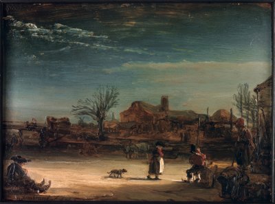 Paisaje de invierno de Rembrandt van Rijn