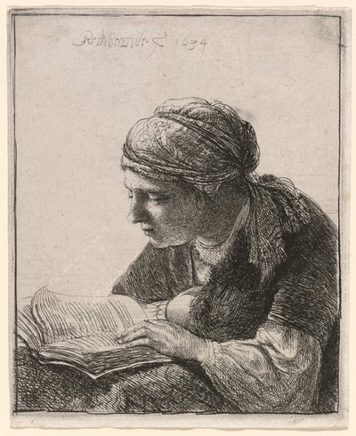 Mujer leyendo de Rembrandt van Rijn